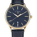 L'Duchen L'Duchen Vintage D 821.23.37  D 821.23.37 кварцевые мужские часы  синий циферблат, браслет кожаный — вид спереди